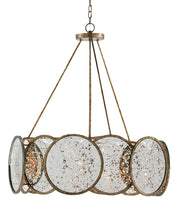 Currey and Company - 9000-0277 - Six Light Chandelier - Pyrite Bronze/Raj Mirror