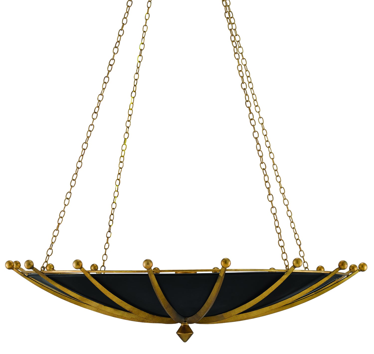 Currey and Company - 9000-0319 - Six Light Chandelier - Antique Gold Leaf/Contemporary Gold Leaf/Satin Black