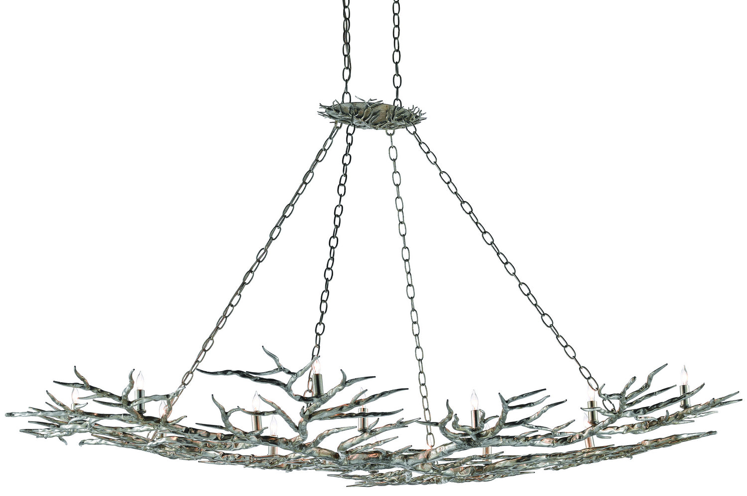 Currey and Company - 9000-0367 - 14 Light Chandelier - Silver Leaf