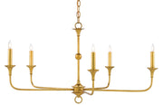 Currey and Company - 9000-0369 - Five Light Chandelier - Contemporary Gold Leaf