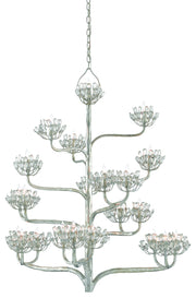 Currey and Company - 9000-0373 - 22 Light Chandelier - Agave Americana Collection - Contemporary Silver Leaf