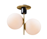 Maxim - 26032SWSBRBK - Two Light Semi-Flush Mount - Vesper - Satin Brass / Black
