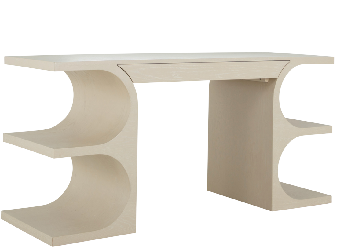 Erin Oak Wood Curved Legs Desk