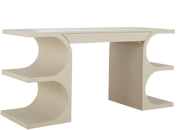 Erin Oak Wood Curved Legs Desk