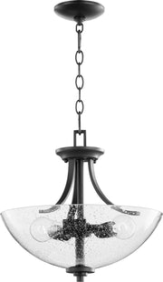 Quorum - 2760-16-69 - Three Light Dual Mount - Reyes - Textured Black|Clear Seeded