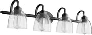 Quorum - 5060-4-69 - Four Light Vanity - Reyes - Textured Black|Clear Seeded