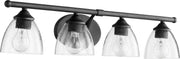 Quorum - 5150-4-69 - Four Light Vanity - Brooks - Textured Black|Clear Seeded