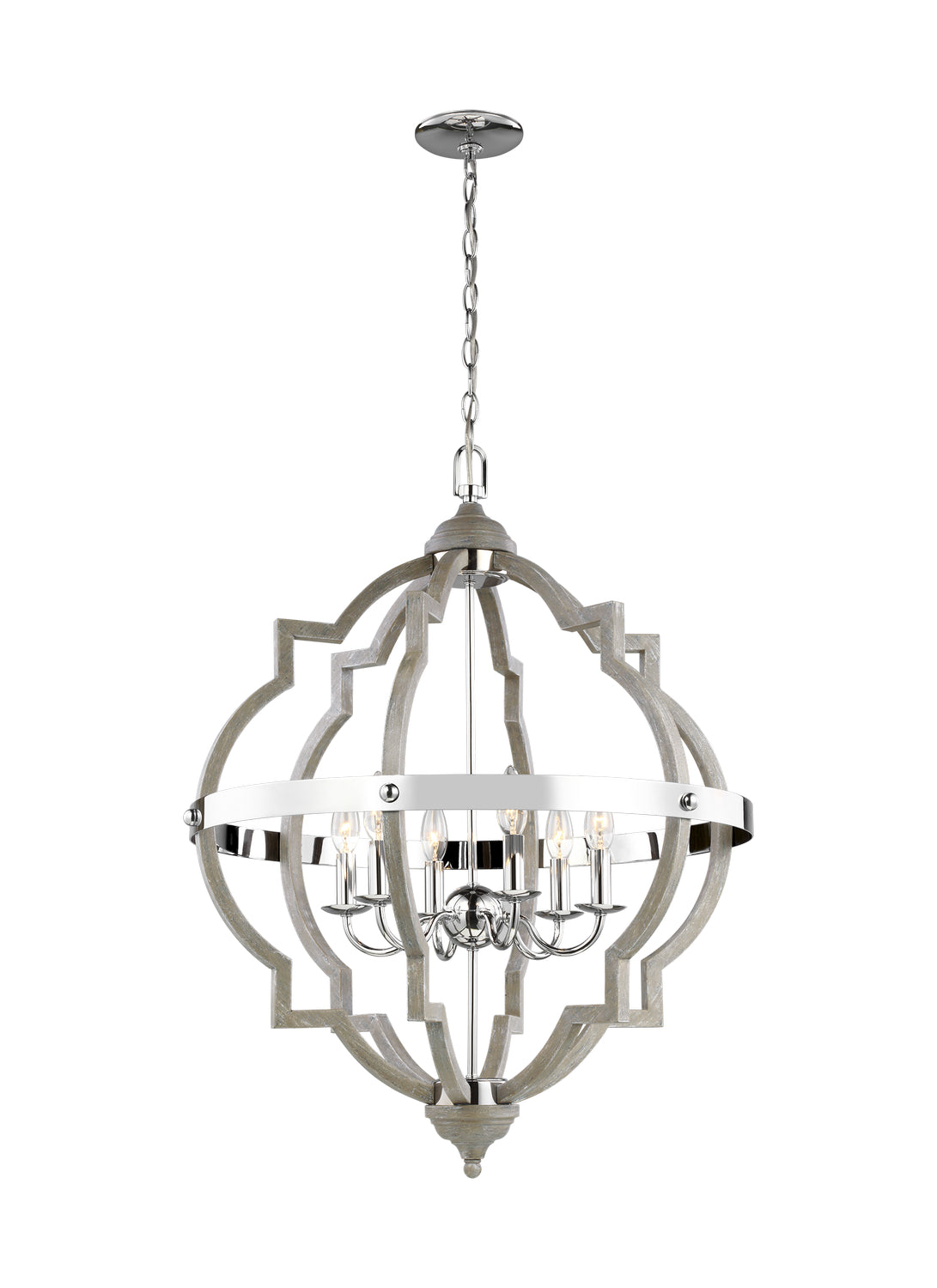 Generation Lighting - 5124906EN-872 - Six Light Hall / Foyer - Socorro - Washed Pine