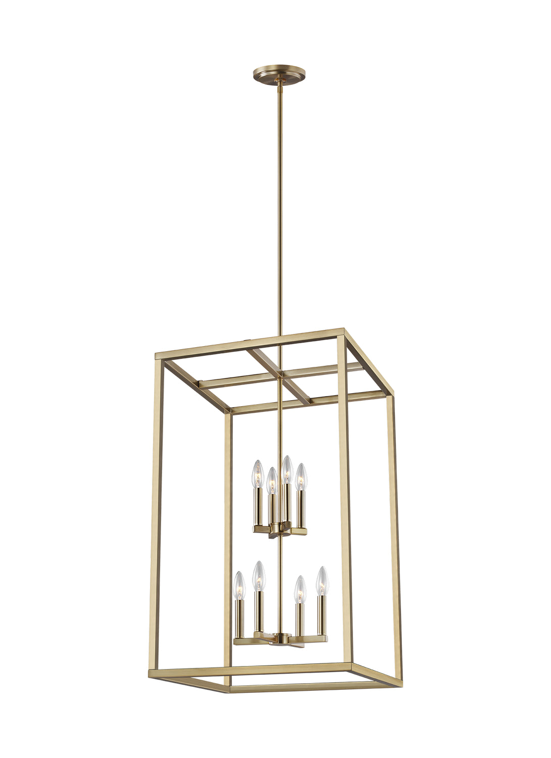 Generation Lighting - 5134508-848 - Eight Light Hall / Foyer Pendant - Moffet Street - Satin Brass