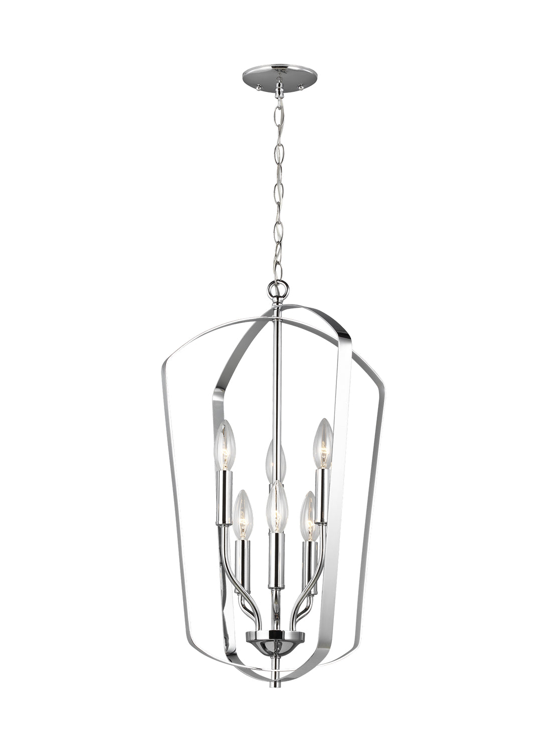 Generation Lighting - 5134906-05 - Six Light Hall / Foyer Pendant - Romee - Chrome