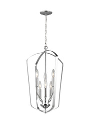 Generation Lighting - 5134906-05 - Six Light Hall / Foyer Pendant - Romee - Chrome