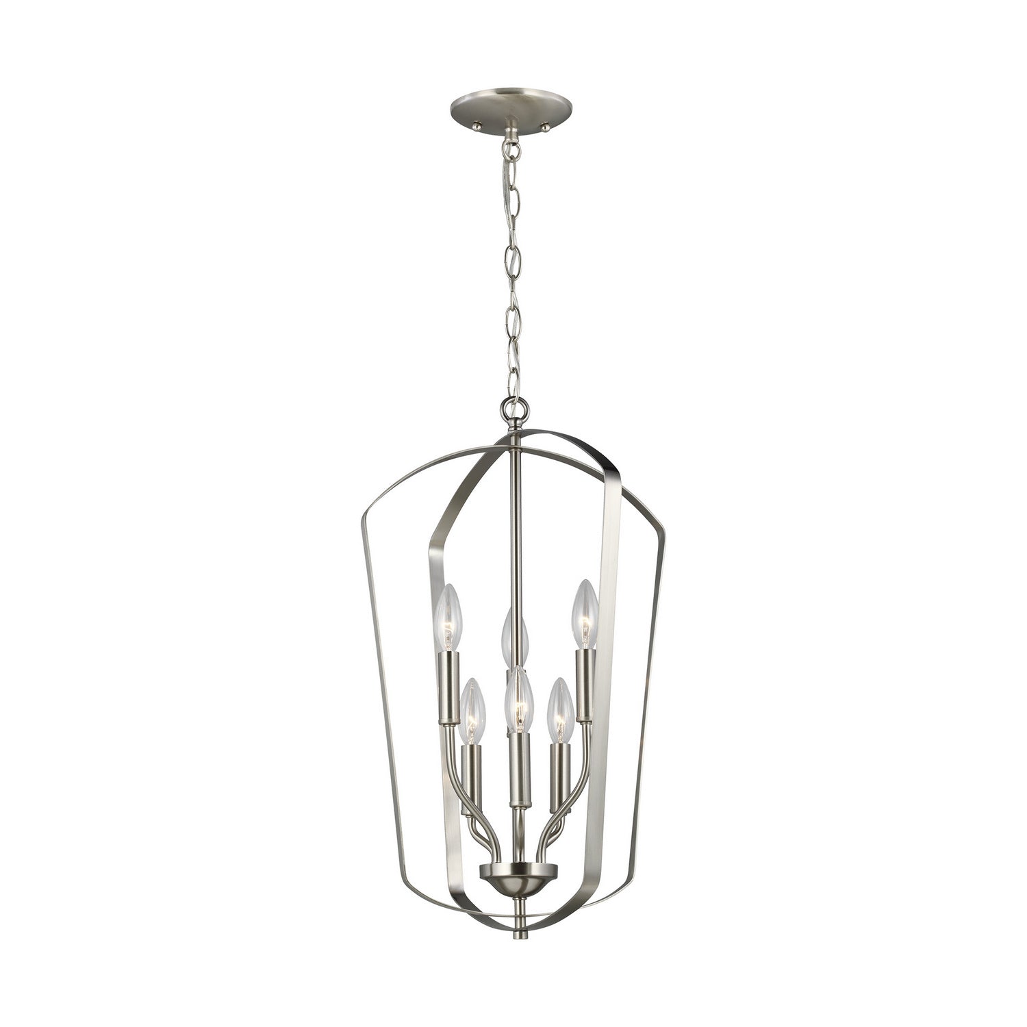 Generation Lighting - 5134906-962 - Six Light Hall / Foyer Pendant - Romee - Brushed Nickel