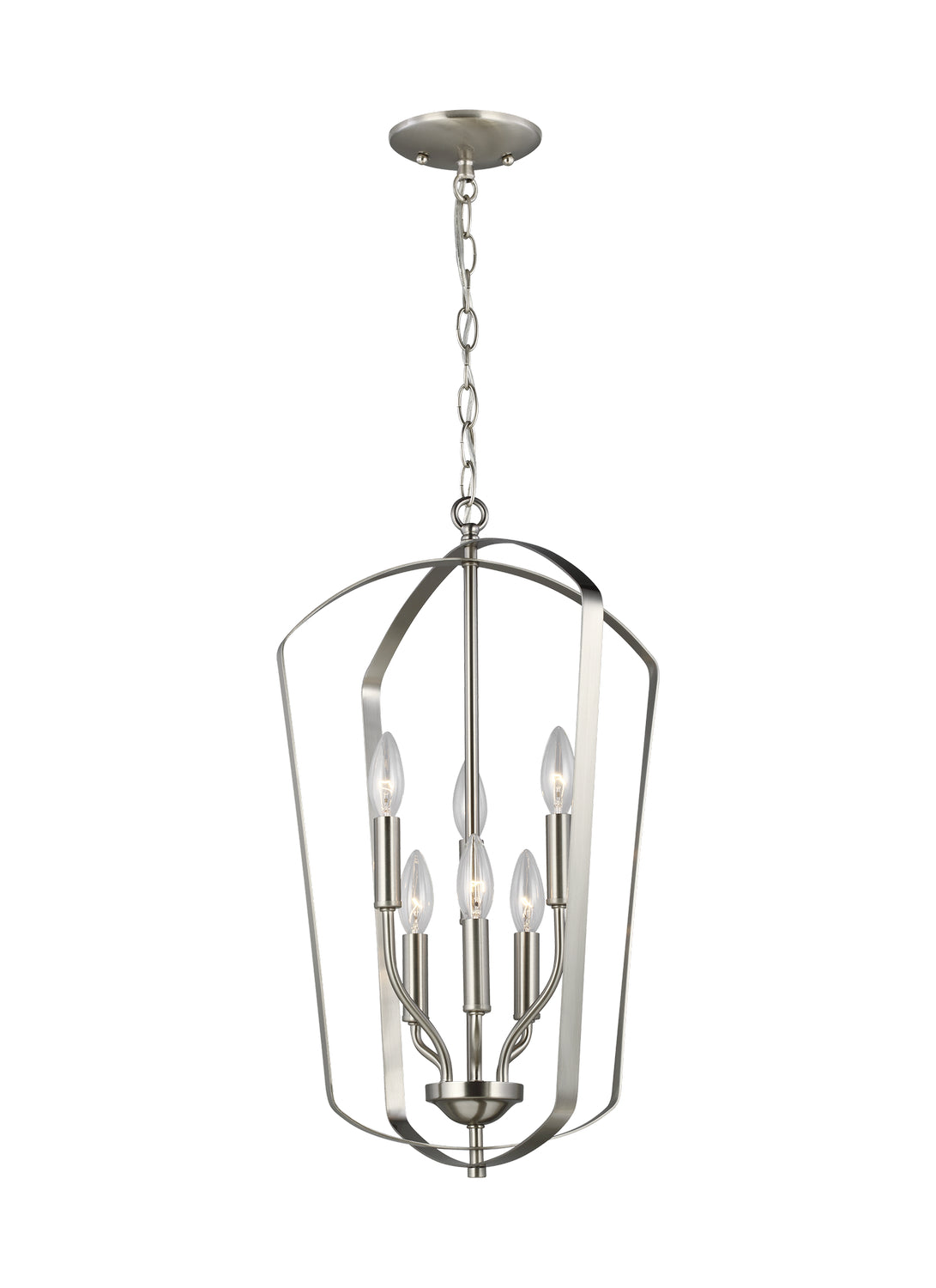Generation Lighting - 5134906EN-962 - Six Light Hall / Foyer - Romee - Brushed Nickel