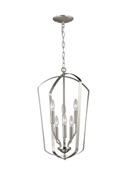 Generation Lighting - 5134906EN-962 - Six Light Hall / Foyer - Romee - Brushed Nickel