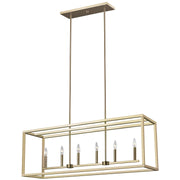 Generation Lighting - 6634506-848 - Six Light Island Pendant - Moffet Street - Satin Brass