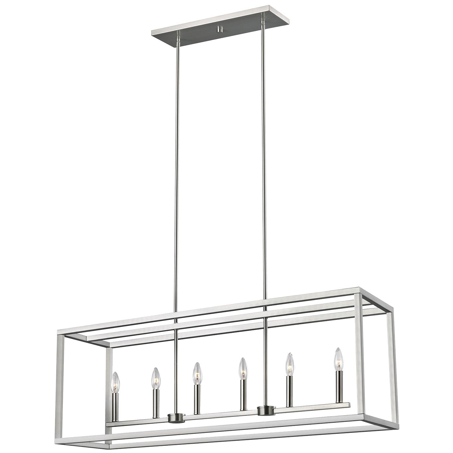 Generation Lighting - 6634506EN-962 - Six Light Island Pendant - Moffet Street - Brushed Nickel