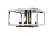 Z-Lite - 456F-CH-BK - Four Light Flush Mount - Quadra - Chrome / Matte Black
