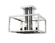 Z-Lite - 456SF-CH-BK - Four Light Semi Flush Mount - Quadra - Chrome / Matte Black