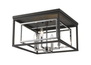 Z-Lite - 457F-CH-MB - Four Light Flush Mount - Euclid - Chrome / Matte Black