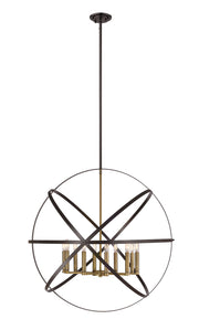 Z-Lite - 463-36HBRZ-OBR - Ten Light Chandelier - Cavallo - Hammered Bronze / Olde Brass