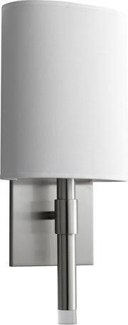 Quorum - 3-587-124 - LED Wall Sconce - BEACON - Satin Nickel|White Linen