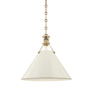 Hudson Valley - MDS352-AGB/OW - One Light Pendant - Painted No.2 - Aged Brass/Off White