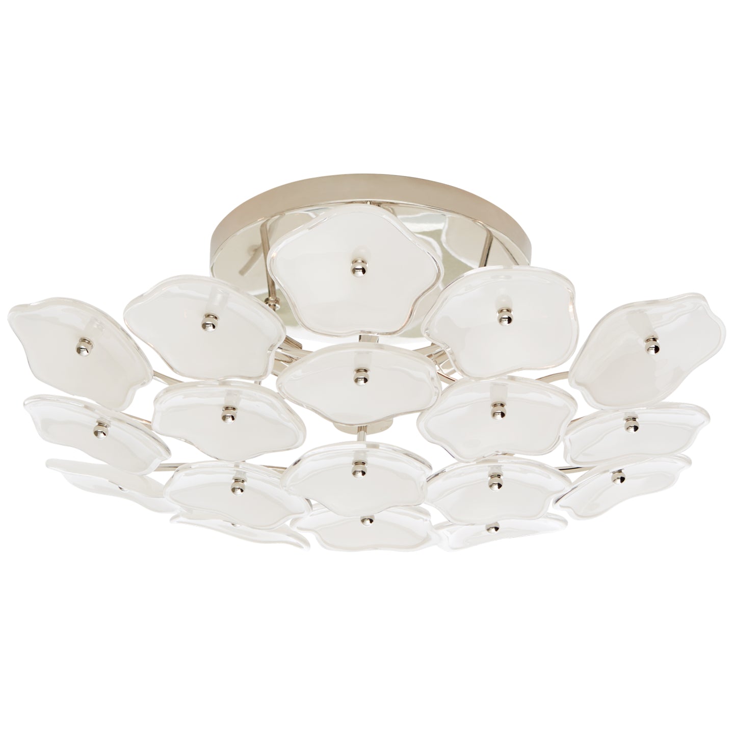Visual Comfort Signature - KS 4065PN-CRE - Three Light Flush Mount - Leighton - Polished Nickel