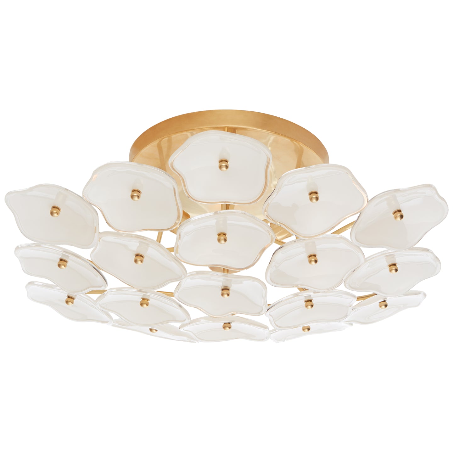 Visual Comfort Signature - KS 4065SB-CRE - Three Light Flush Mount - Leighton - Soft Brass