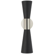 Visual Comfort Signature - ARN 2009PN/BLK - Two Light Wall Sconce - Clarkson - Polished Nickel