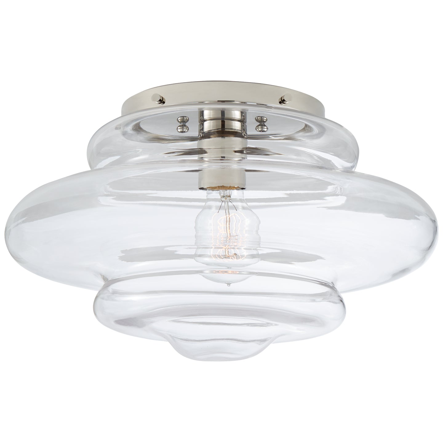 Visual Comfort Signature - KW 4271PN-CG - One Light Flush Mount - Tableau - Polished Nickel