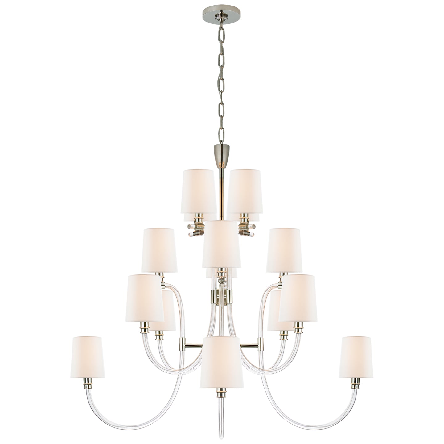 Visual Comfort Signature - JN 5030CG/PN-L - 16 Light Chandelier - Clarice - Clear Acrylic with Polished Nickel