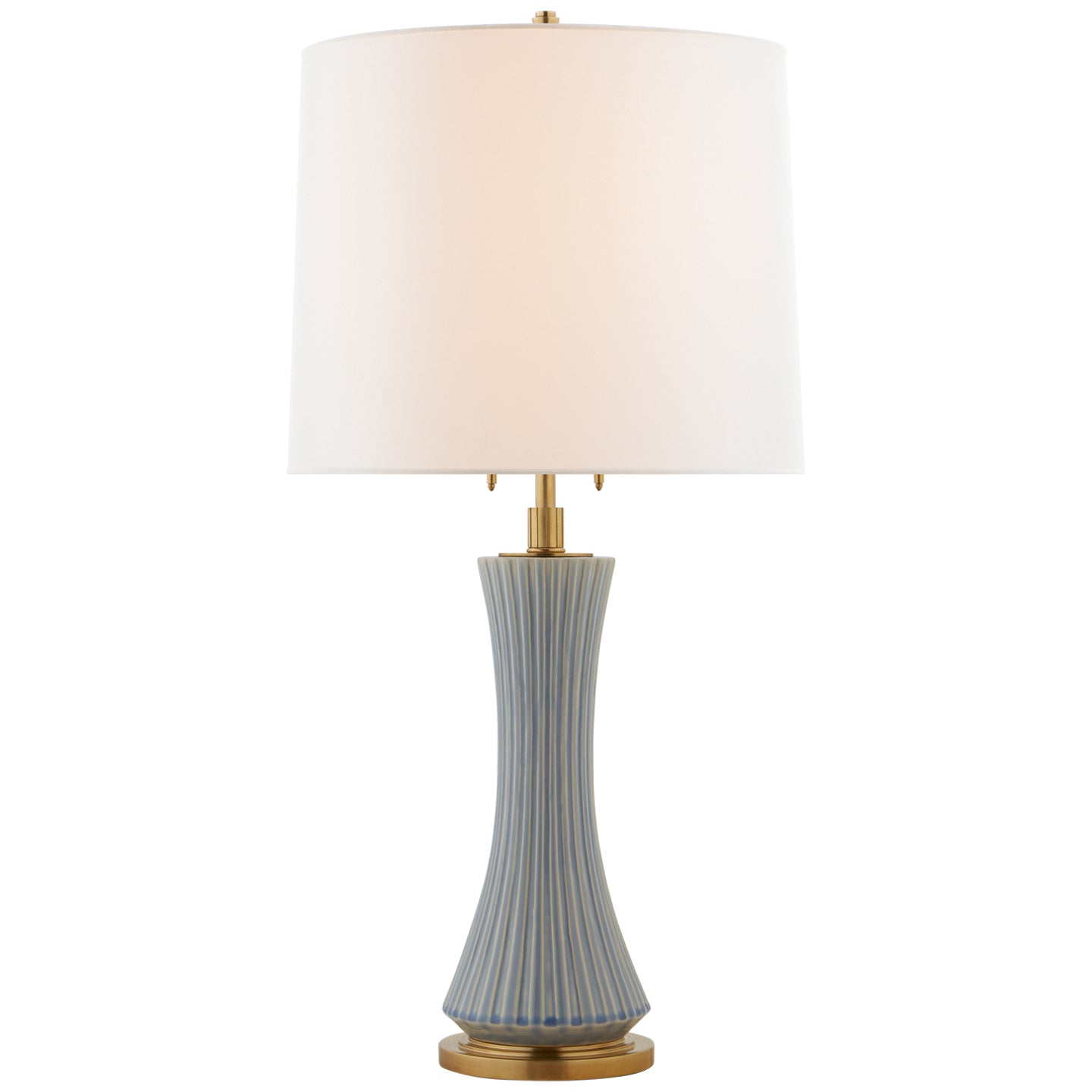 Visual Comfort Signature - TOB 3655PBC-L - Two Light Table Lamp - Elena - Polar Blue Crackle