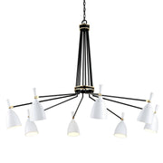 Corbett Lighting - 281-08 - Eight Light Chandelier - Utopia - Black Brass Off White Shades