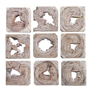 Uttermost - 04177 - Wall Art, S/9 - Bahati - White Washed Ivory With Coffee Brown