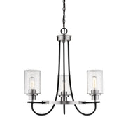 Millennium - 3503-MB/BN - Three Light Chandelier - Clifton - Matte Black/Brushed Nickel