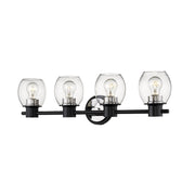 Millennium - 3554-MB/PN - Four Light Vanity - Matte Black/Polished Nickel