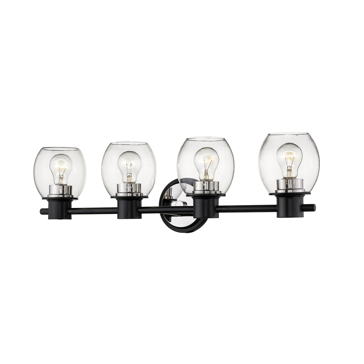 Millennium - 3554-MB/PN - Four Light Vanity - Matte Black/Polished Nickel