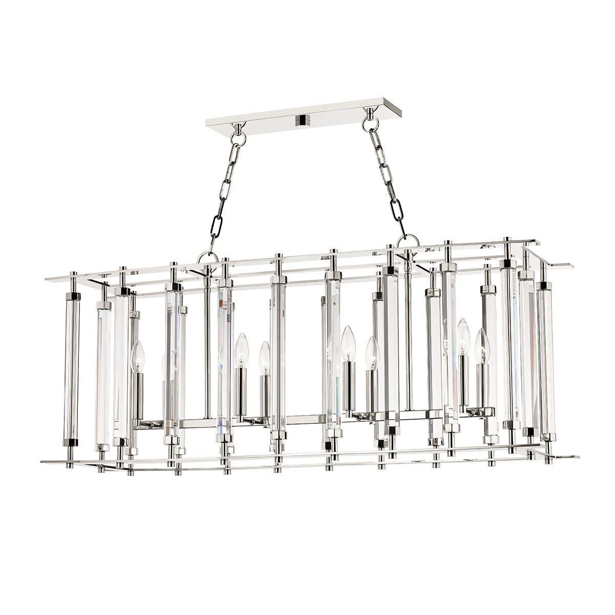 Hudson Valley - 2842-PN - Eight Light Island Pendant - Haddon - Polished Nickel