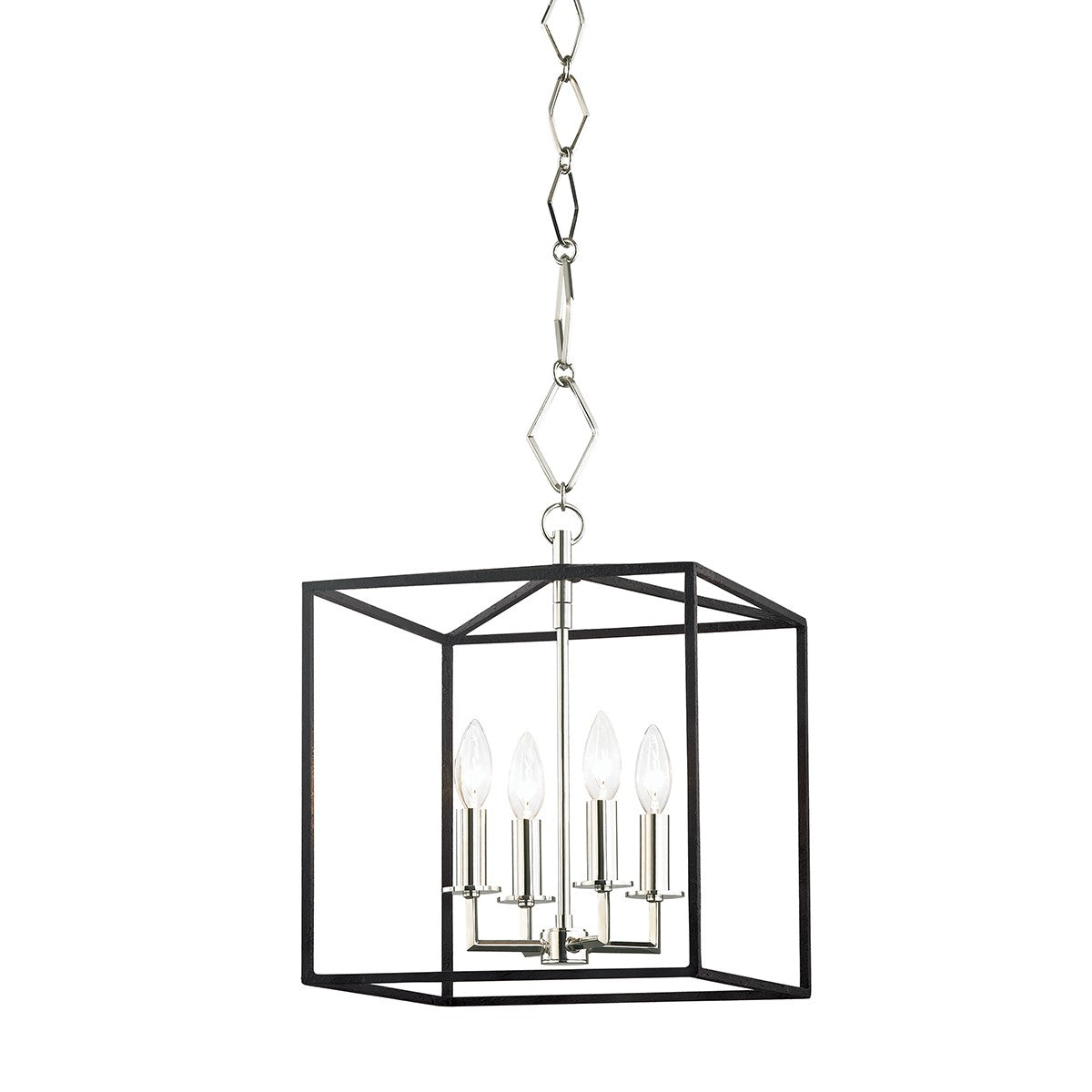 Hudson Valley - BKO150-PN/BK - Four Light Lantern - Richie - Polished Nickel