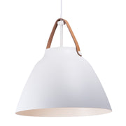 Maxim - 11358TNWT - One Light Pendant - Nordic - Tan Leather / White