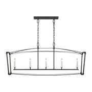 Visual Comfort Studio - F3326/5SMS - Five Light Linear Chandelier - Thayer - Smith Steel