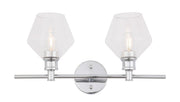 Elegant Lighting - LD2312C - Two Light Wall Sconce - Gene - Chrome and Clear glass