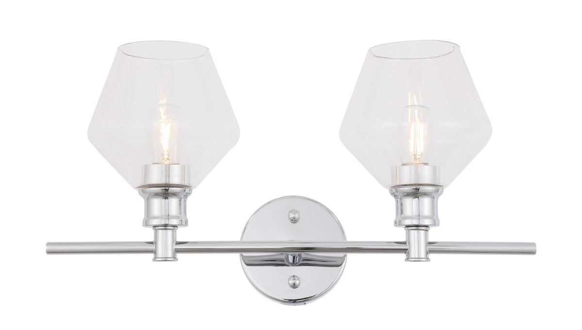 Elegant Lighting - LD2312C - Two Light Wall Sconce - Gene - Chrome and Clear glass