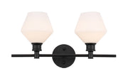 Elegant Lighting - LD2313BK - Two Light Wall Sconce - Gene - Black and Frosted white glass