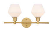 Elegant Lighting - LD2313BR - Two Light Wall Sconce - Gene - Brass and Frosted white glass