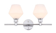 Elegant Lighting - LD2313C - Two Light Wall Sconce - Gene - Chrome and Frosted white glass