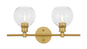 Elegant Lighting - LD2314BR - Two Light Wall Sconce - Collier - Brass and Clear glass