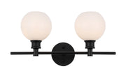 Elegant Lighting - LD2315BK - Two Light Wall Sconce - Collier - Black and Frosted white glass