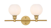 Elegant Lighting - LD2315BR - Two Light Wall Sconce - Collier - Brass and Frosted white glass