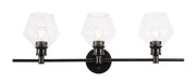 Elegant Lighting - LD2316BK - Three Light Wall Sconce - Gene - Black and Clear glass